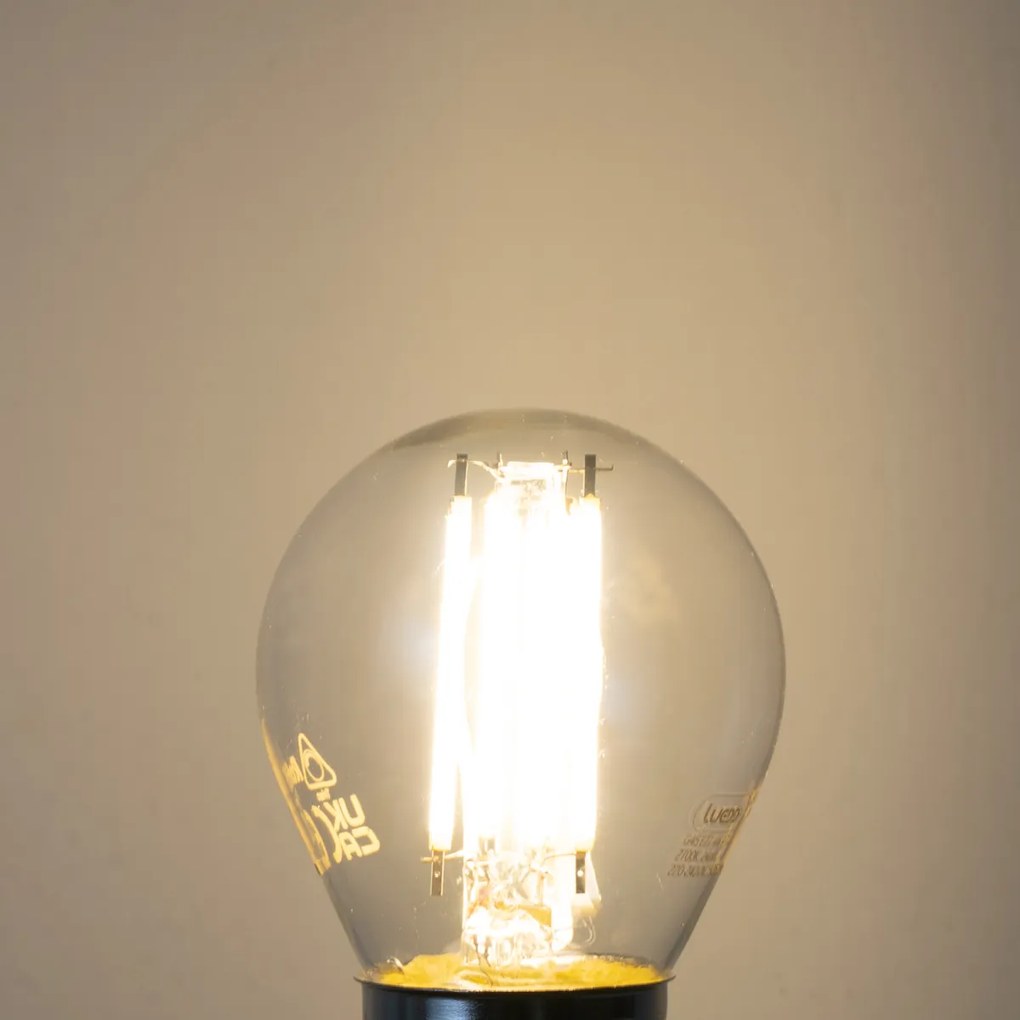 Sada 5 stmievateľných LED žiaroviek E27 Filament G45 číra 4W 470 lm 2700K