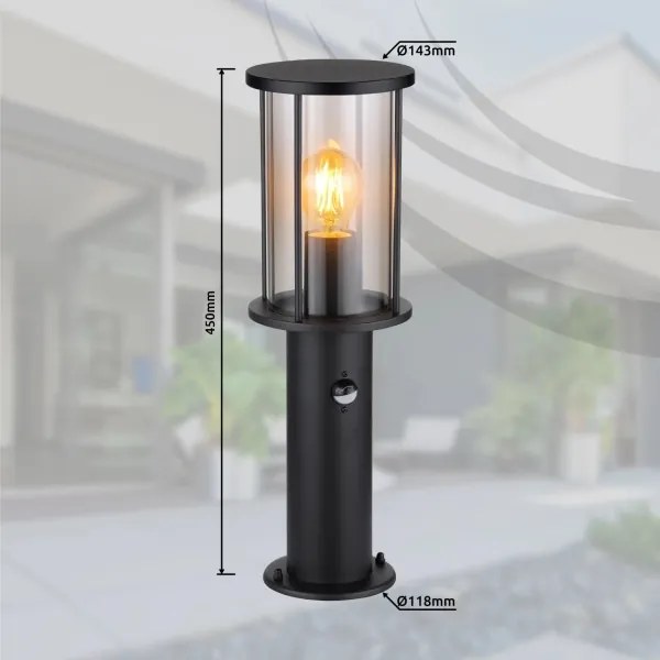 Globo 31361S - Vonkajšia lampa so senzorom GRACEY 1xE27/60W/230V IP54 45cm