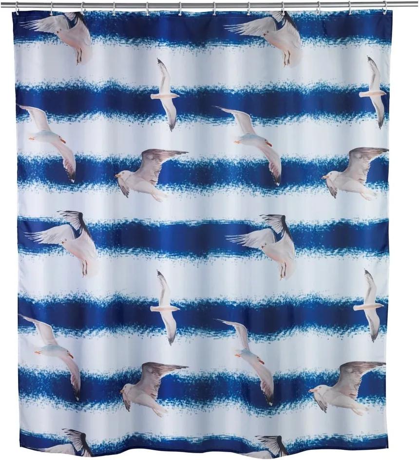 Modrý sprchový záves Seagull Wenko, 1,8 m x 2 m