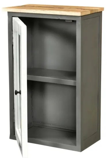 furniture-nabytek.cz - Masívna kúpeľňová nástenná skrinka Pinetown z mangového dreva, lakovaná, viacfarebná – 45×25×65 cm
