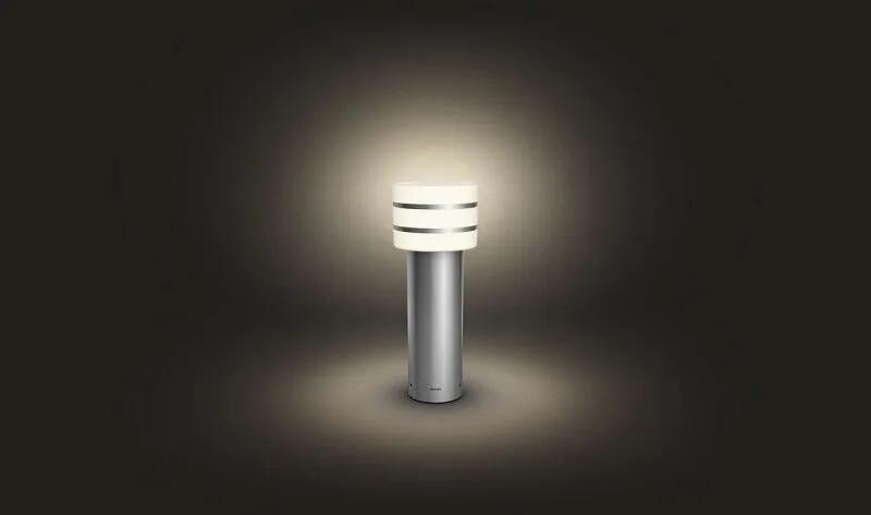 PHILIPS HUE Vonkajšie stĺpikové LED inteligentné osvetlenie HUE TUAR, 9,5 W, teplá biela, chrómované, IP44