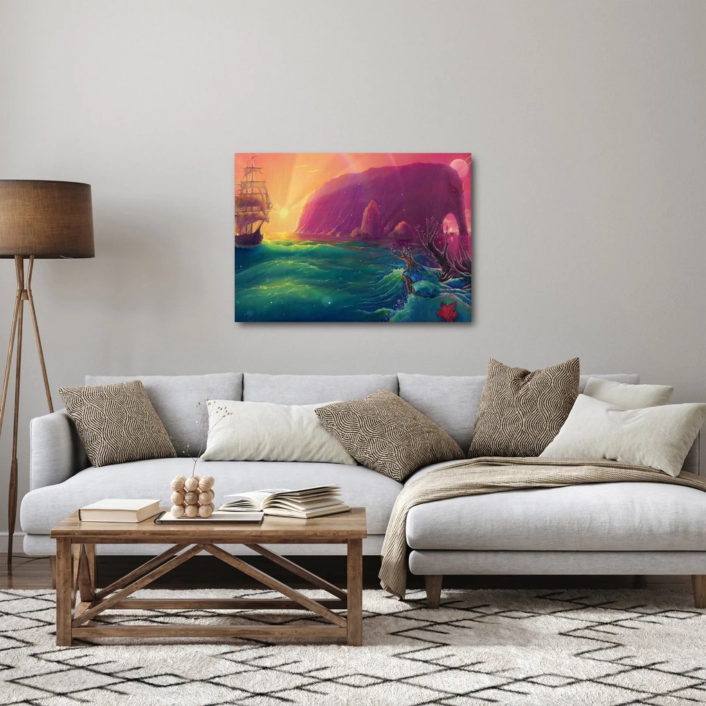Obraz - Olejomaľba, Plavba do fantastickej ríše (70x50 cm)