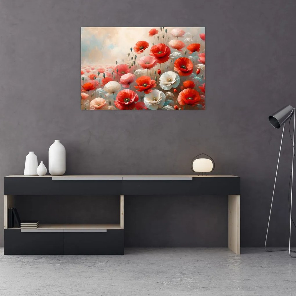 Obraz - Maľba vlčích makov (90x60 cm)