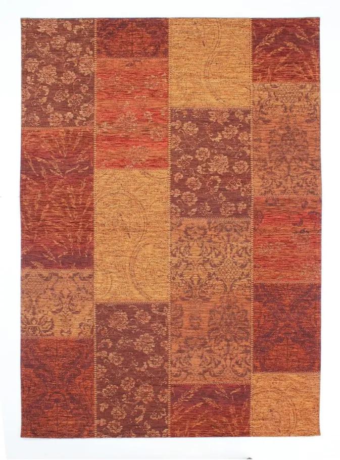 Červený koberec Flair Rugs Patchwork Chennile Terracotta, 120 × 170 cm