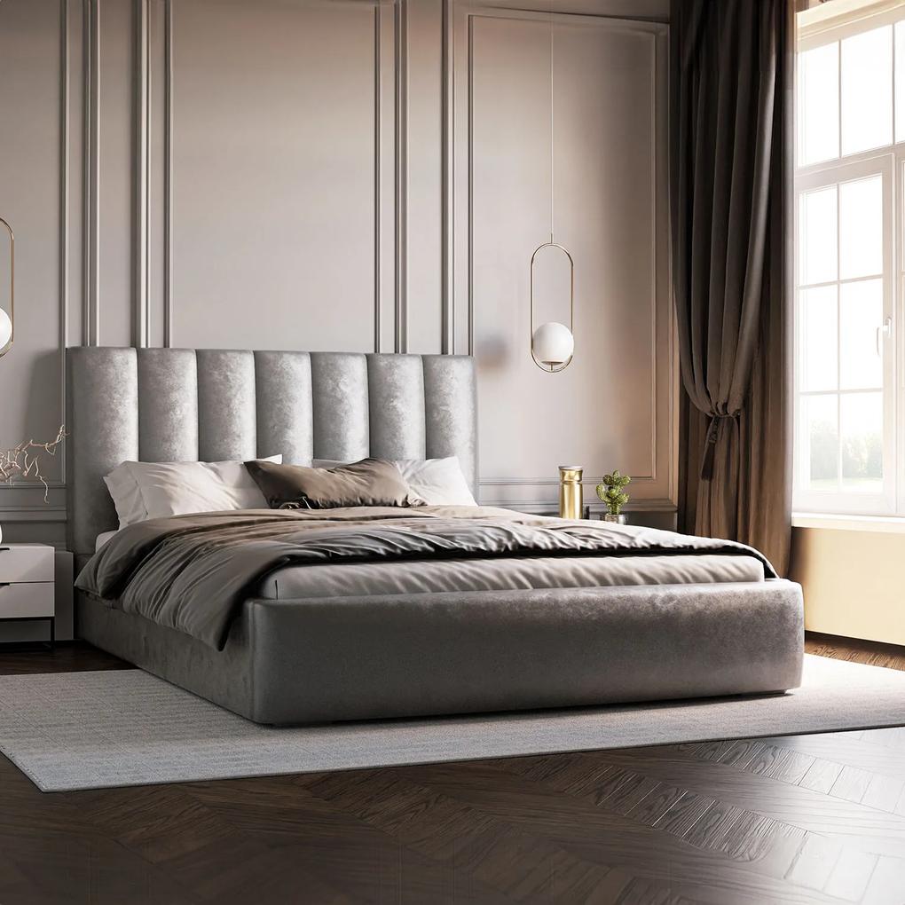 PROXIMA.store - Luxusná čalúnená posteľ FERN ROZMER: 140 x 200 cm, TYP ROŠTU: DREVENÝ ROŠT