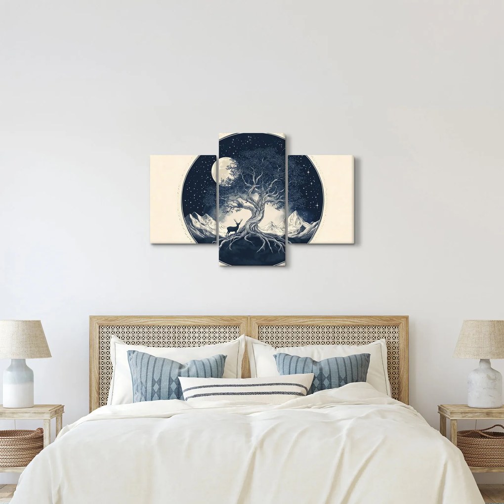 Obraz – Magický strom s jeleňom I. (90x60 cm)