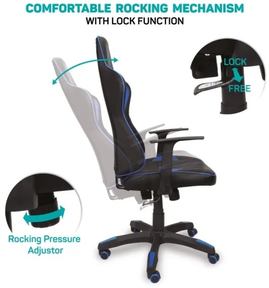 CONNECT IT CGC-0700-BL - Herná stolička LeMans Pro čierno-modrá