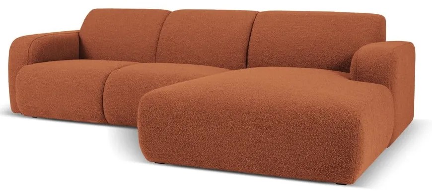 Hnedá rohová pohovka z textílie bouclé (pravý roh) Molino – Micadoni Home