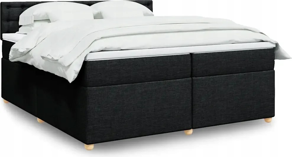 vidaXL Boxspring posteľ s matracom čierna 200x200 cm látka