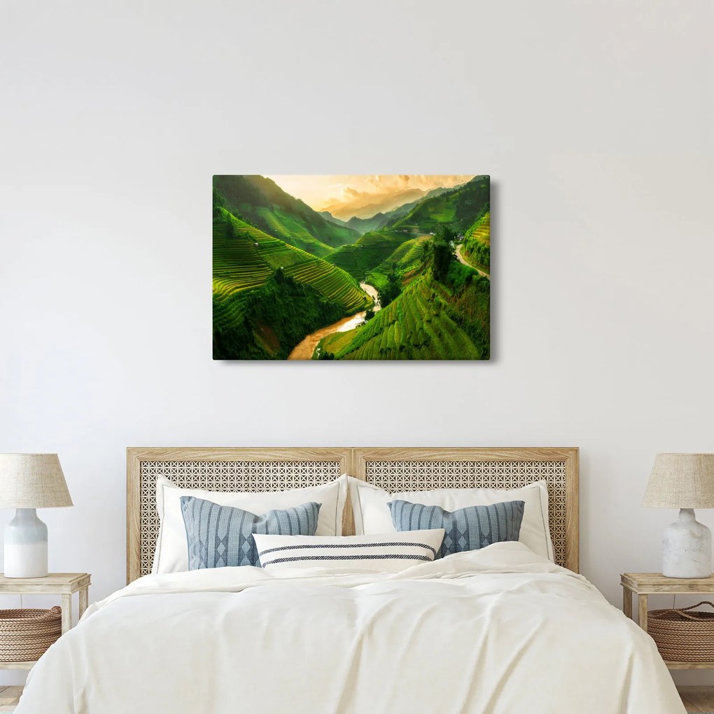 Obraz - Ryžové terasy Mu Cang Chai (90x60 cm)