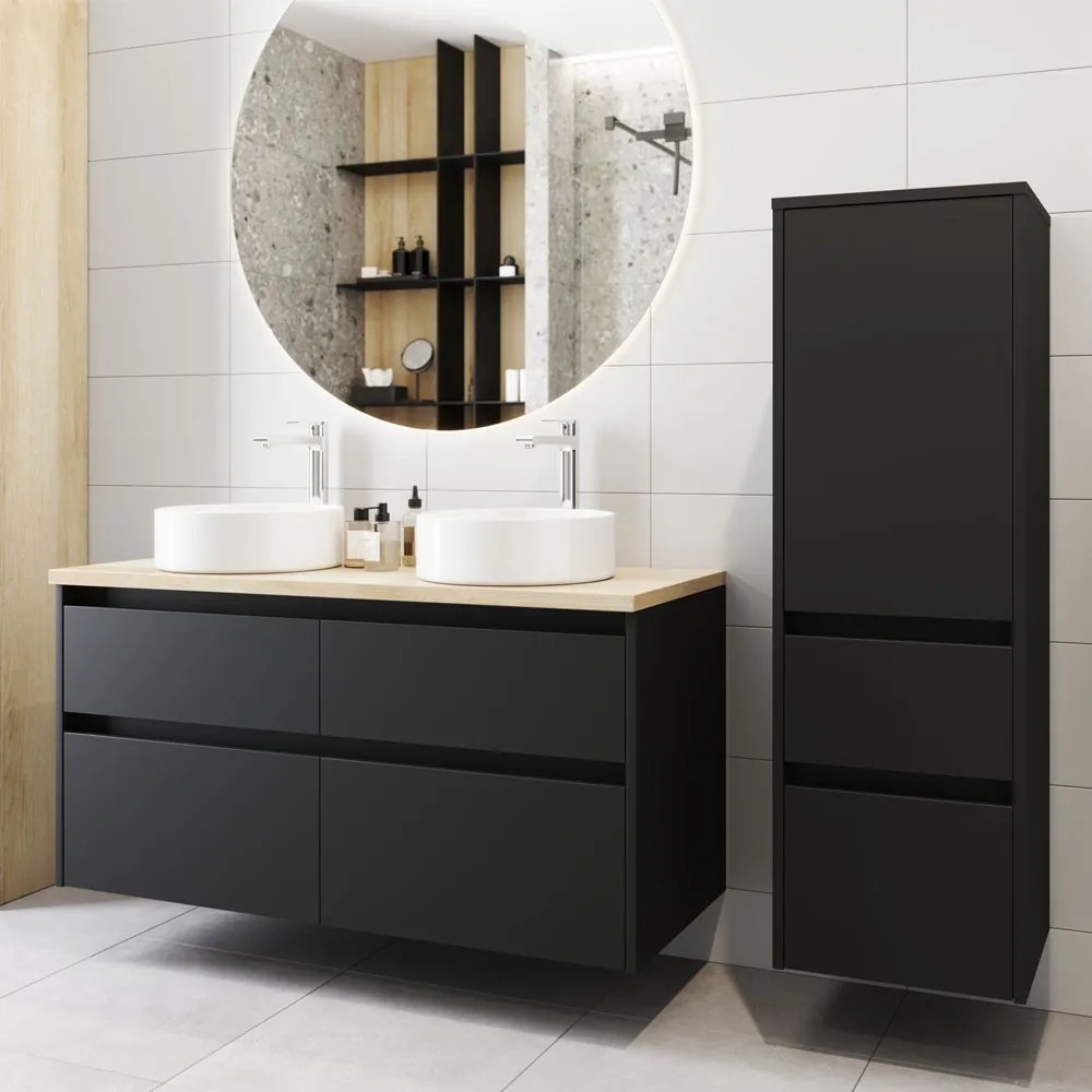 Mereo, Mereo Opto kúpeľňová skrinka vysoká 125 cm, ľavé otváranie, Multidecor, Dub Wotan, MER-CN995LDWOT