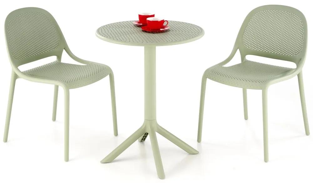 Zahradní kulatý stůl CALVO 60 cm mintově zelený
