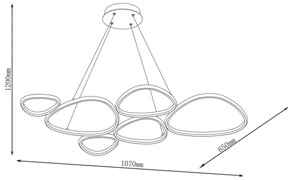 LED luster na lanku PETRA LED/58W/230V 4000K čierny