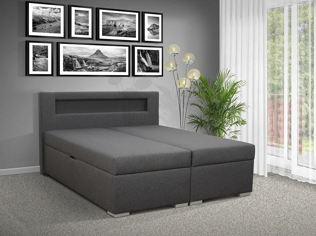 Čalúnená posteľ s úložným priestorom Bolero 160 Typ farebného prevedenia: Savana sivá 05, Typ čela: B
