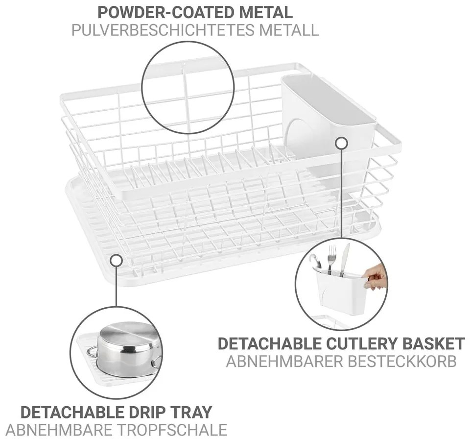 Biely kovový odkvapkávač 36x30 cm Drip – Wenko