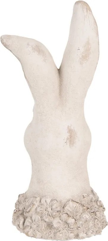 Béžová antik cementová busta králik - 12*10*24 cm