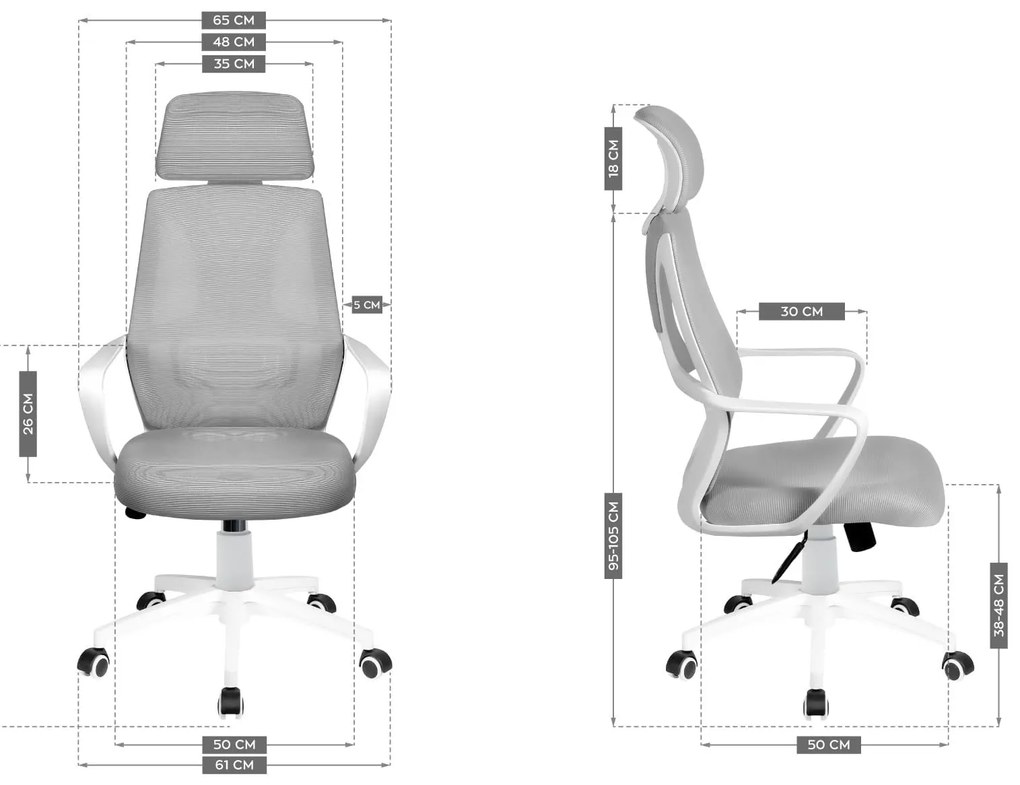 Kancelárska stolička Matryx 2.8 (biela + sivá). Vlastná spoľahlivá doprava až k Vám domov. 1087595