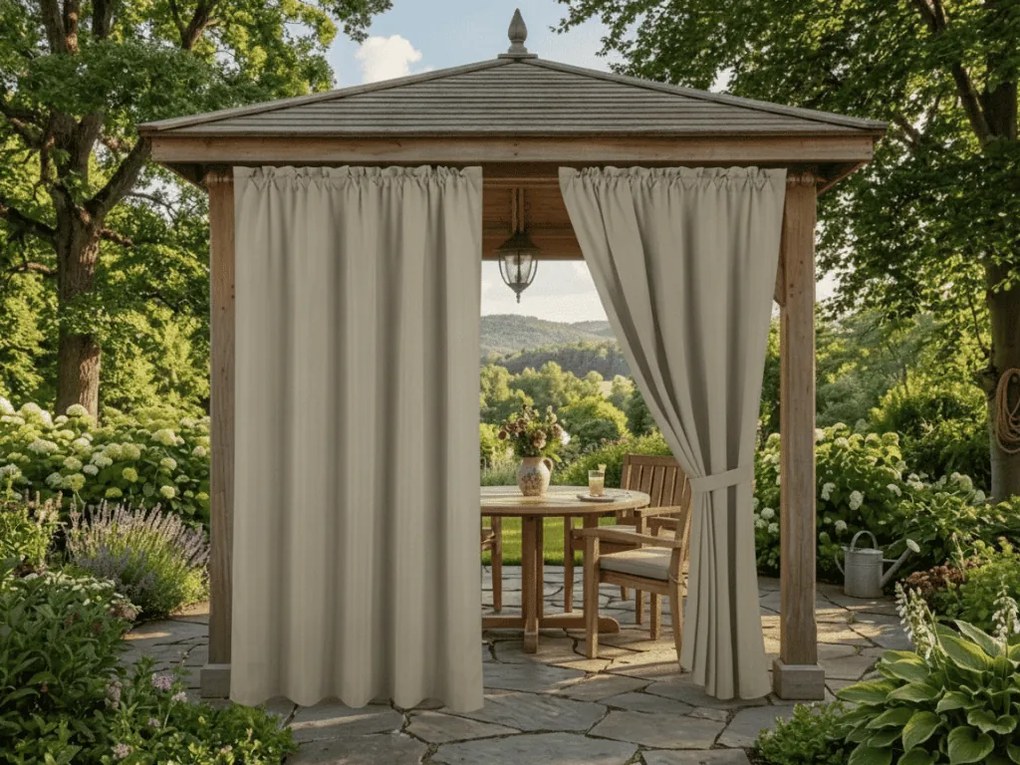 Záhradný záves GARDIO vodeodolný 150x200, béžový