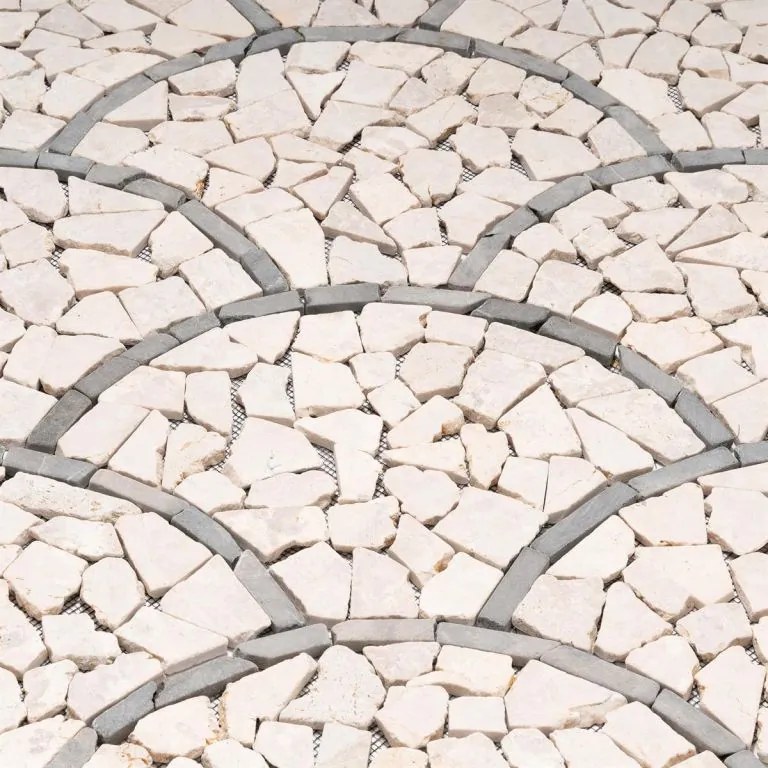 Mozaika z prírodného kameňa, vejár, béžová, 0,98 m2