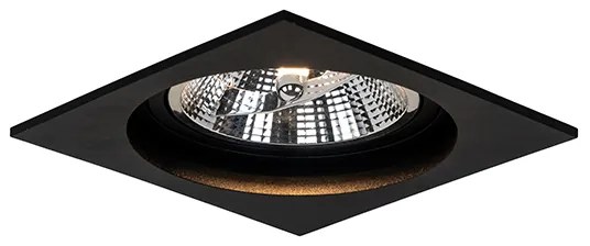 Sada 6 vstavaných štvorcových nastaviteľných čiernych bodových svetiel - Chuck 111