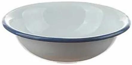 Biela smaltovaná miska s modrou linkou White blue - Ø 14 * 4cm
