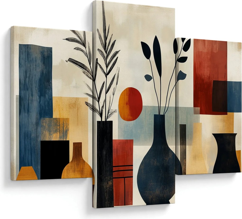 Obraz - Kubistické vázy (90x60 cm)