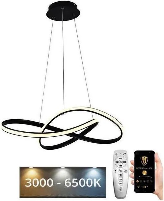 Brilagi - LED Stmievateľný luster na lanku COSMOWAVE LED/70W/230V čierna + DO