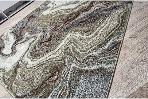 HU Hnedý abstraktný koberec Villa 859 Rozmer: 60x100 cm