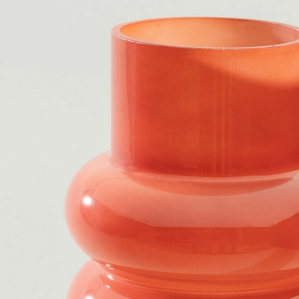 Sklenená váza Rosso 15x35 cm