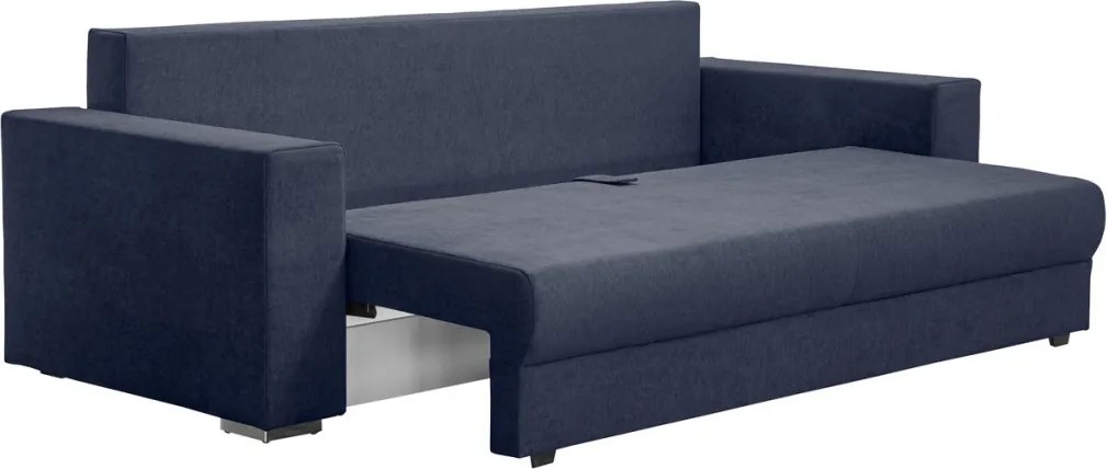 Pohovka rozkladacia na lôžko Genf, tmavo modrá látka