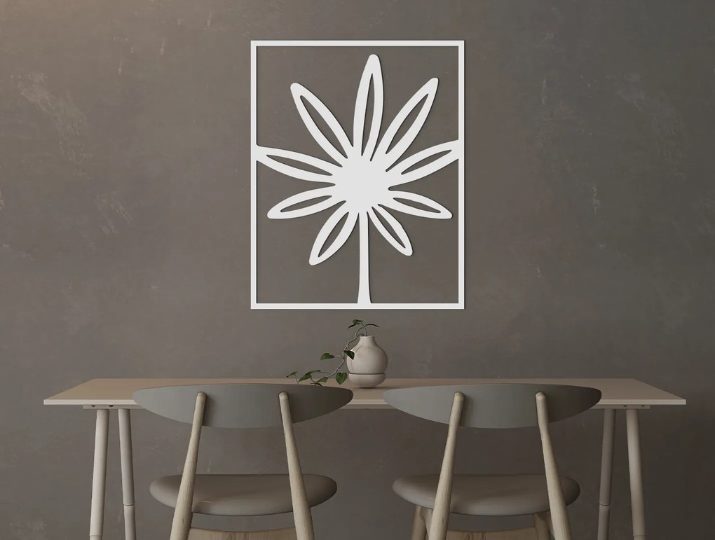 drevko Minimalistický obraz Kvet Rozmer obrazu: 41 x 32,5 cm, Farba dekorácie: Čierna