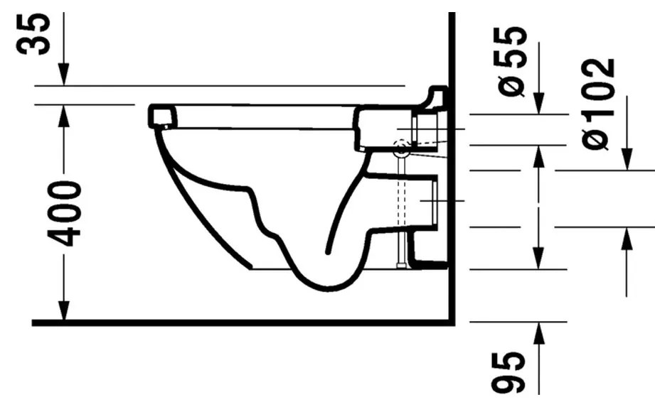 Duravit Starck 3 - Závesné WC, biela 2225090000