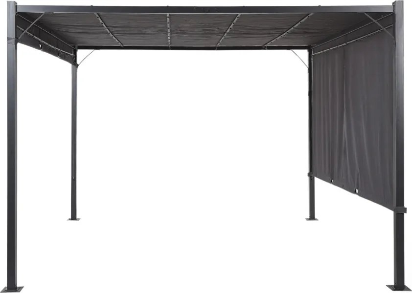 Záhradná pergola s LED solárnym osvetlením BestBerg BBGG-50 / 300 x 300 x 215 cm / šedá
