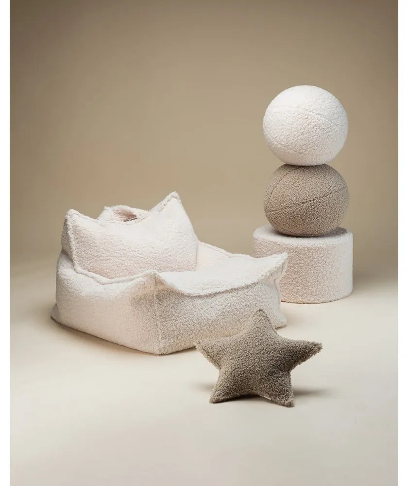 Krémový detský sedací vak z textílie buklé Chair – Wigiwama