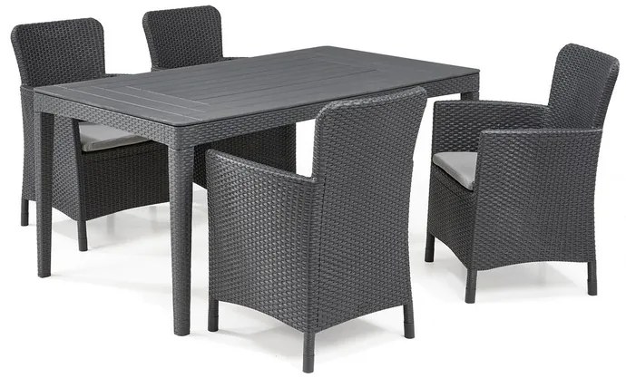 Keter Súprava záhradného nábytku Girona Miami (5-dielna súprava, antracitová) (100279481)