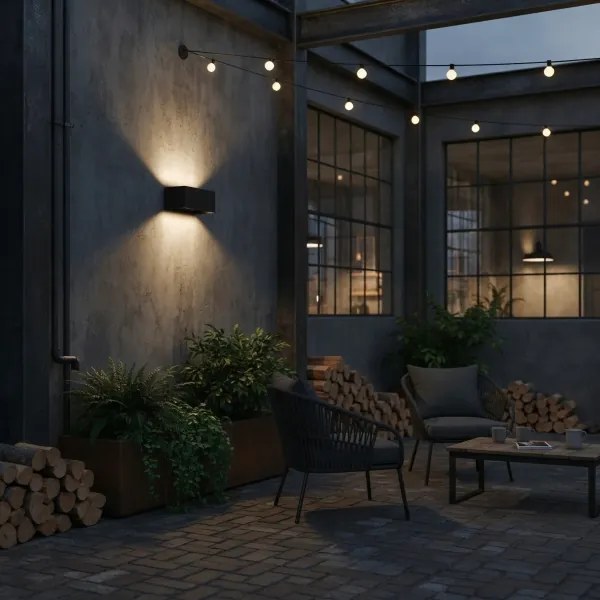 Ideal Lux - LED Vonkajšie nástenné svietidlo ATOM LED/25W/230V IP54 čierna