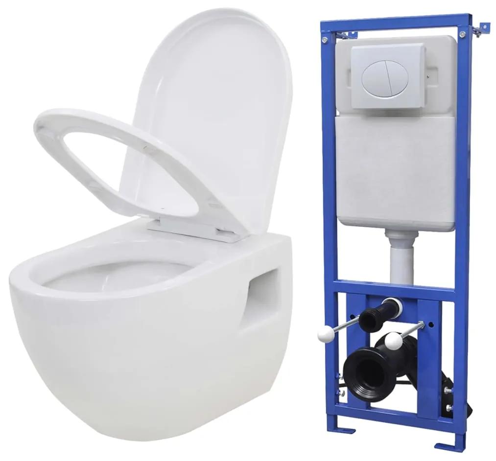 Závesná toaleta/WC s podomietkovou nádržkou, keramická, biela 275791