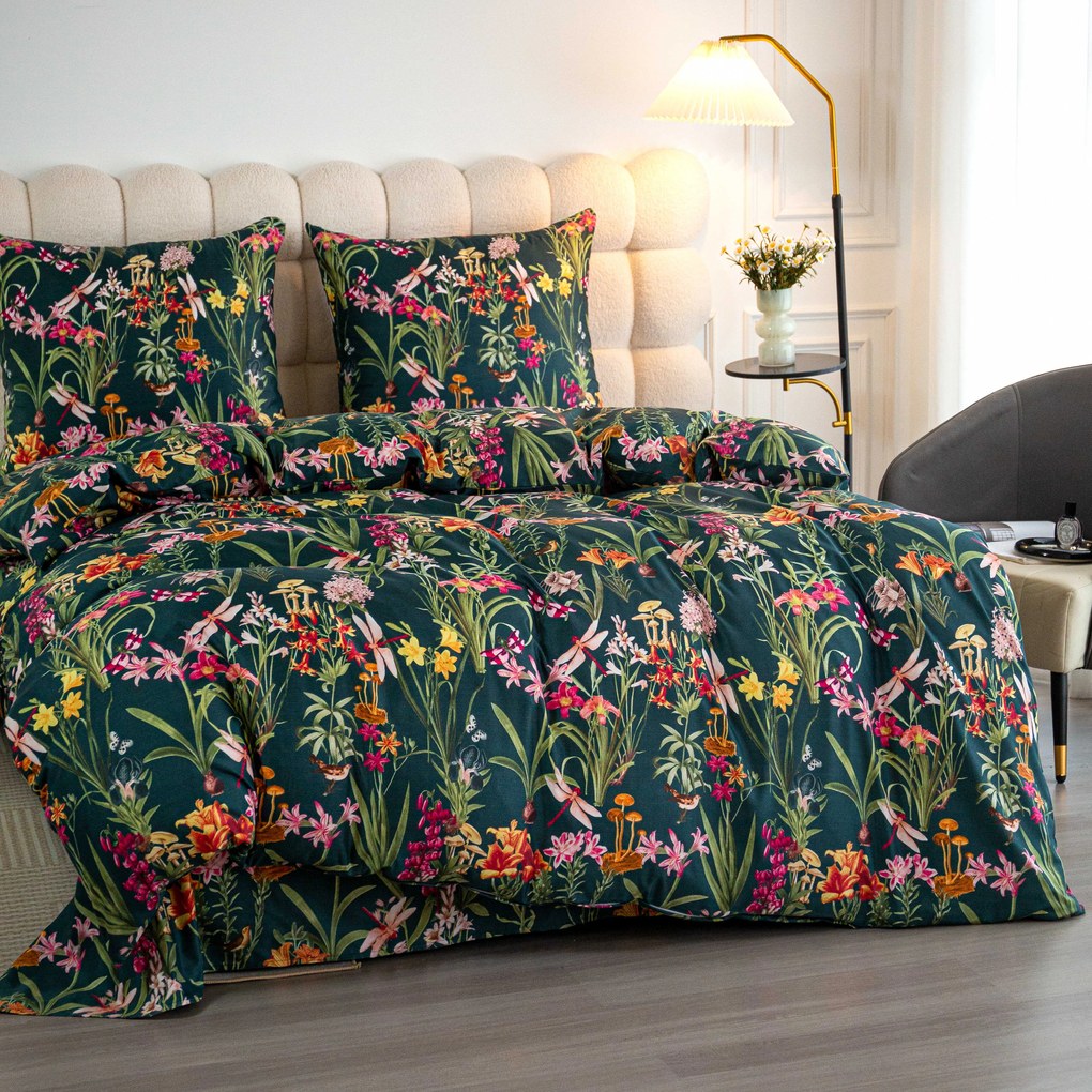 Obliečky z mikrovlákna MYSTIC GARDEN tmavo zelené Rozmer obliečky: 70 x 90 cm | 140 x 200 cm