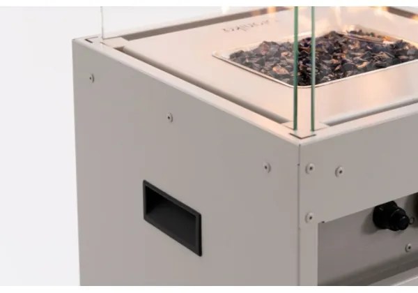 Planika Faro GAS - Vonkajší plynový krb 142x36 cm 8kW biela + ochranný kryt