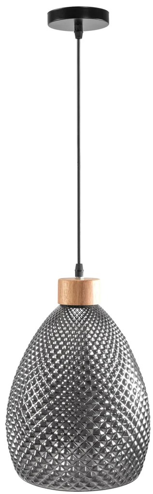 Toolight - Retro sklenená stropná lampa E27 60W APP897-1CP, čierna, OSW-05697
