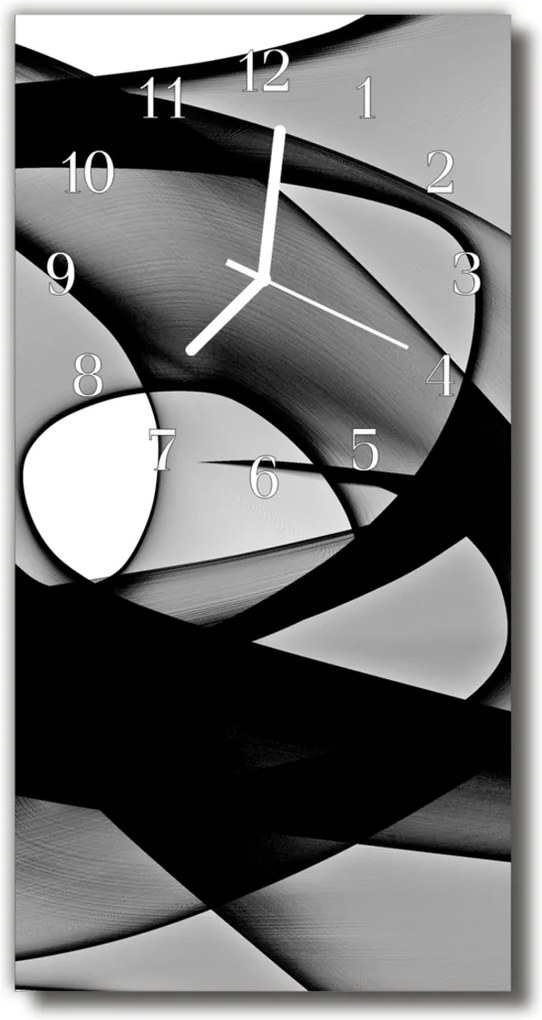 Sklenené hodiny vertikálne  Abstrakcie grafika čiernobiela