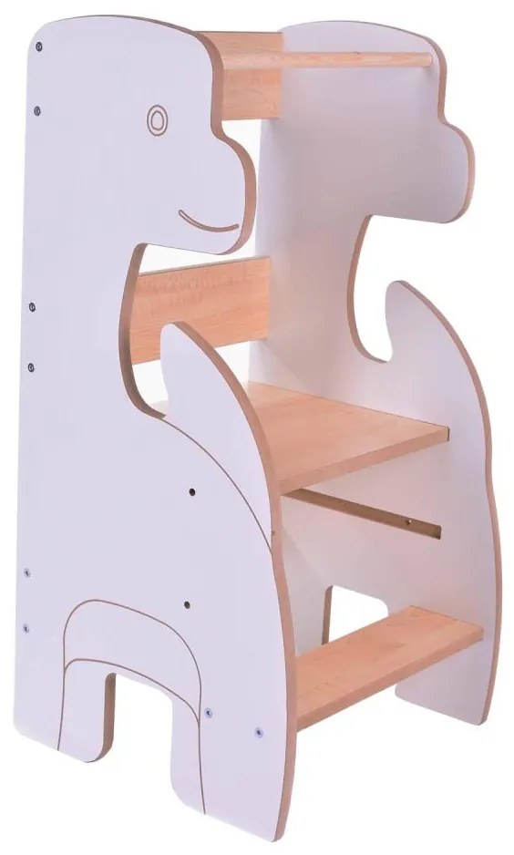 Učiaca veža DINO biela/javor