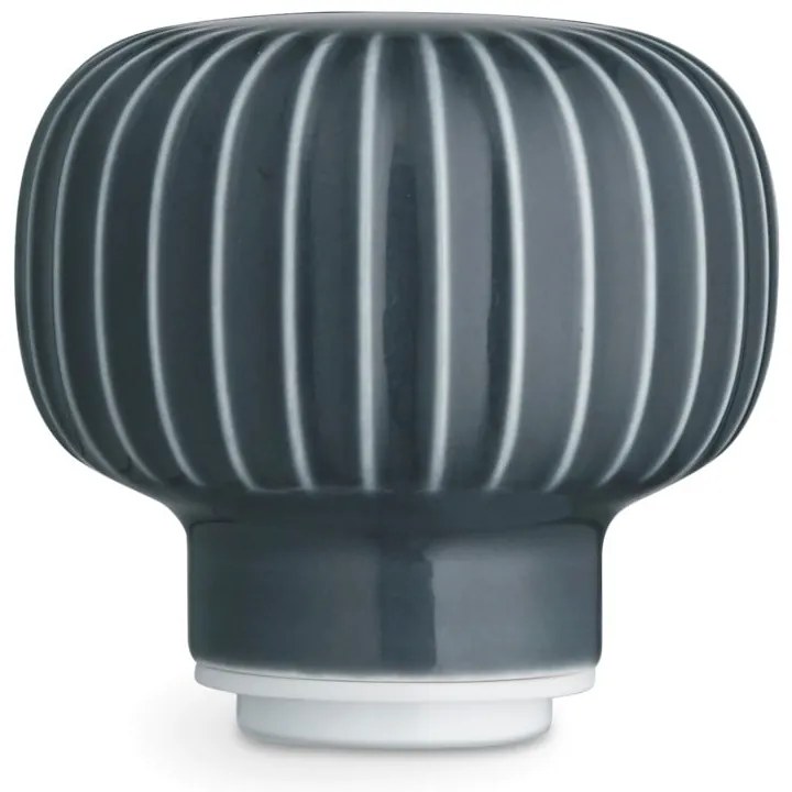 Mlynček z dubového dreva na korenie s antracitovým detailom z porcelánu Kähler Design Hammershoi, výška 13 cm