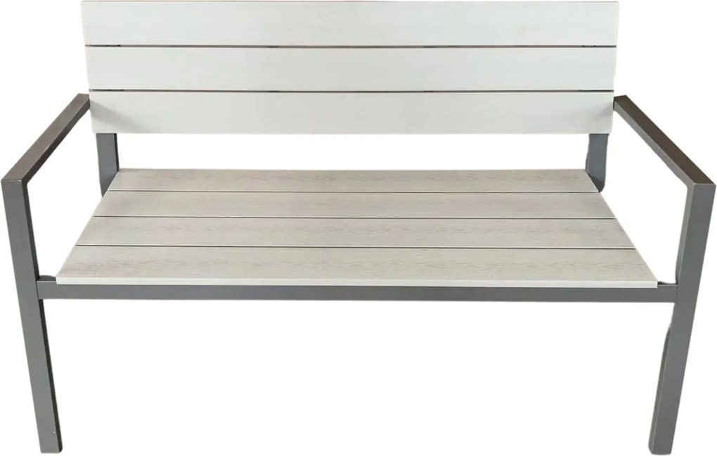 CH Sivá záhradná oceľová lavička Ken