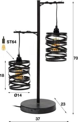 Stolová lampa 82-91 2L Spindle Slate Gray - Komfort-nábytok