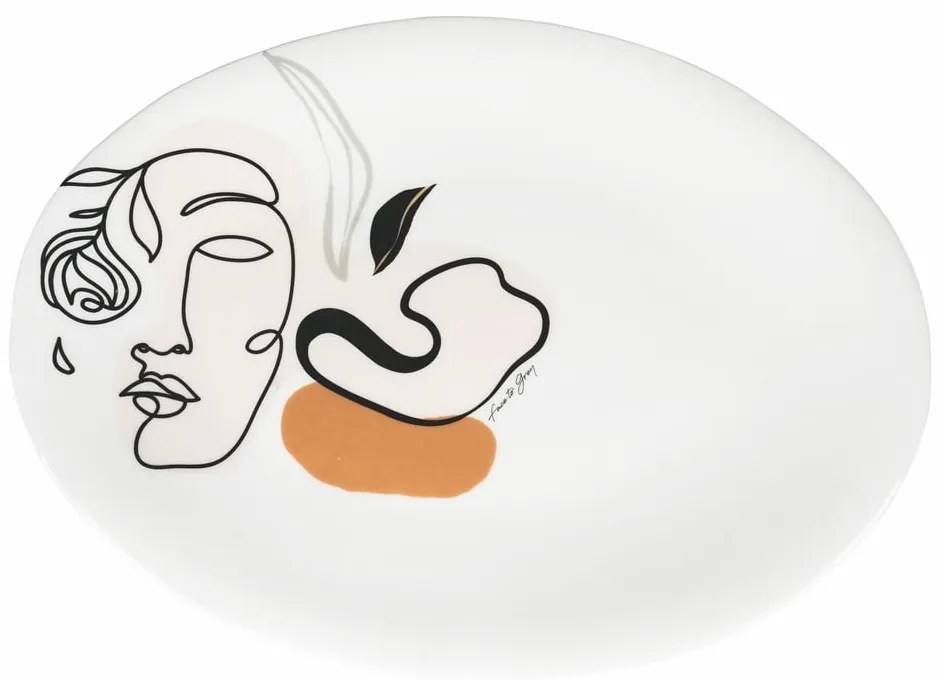 Keramický servírovací tanier VDE Tivoli 1996 Face to Grey, ø 38 x 27,5 cm