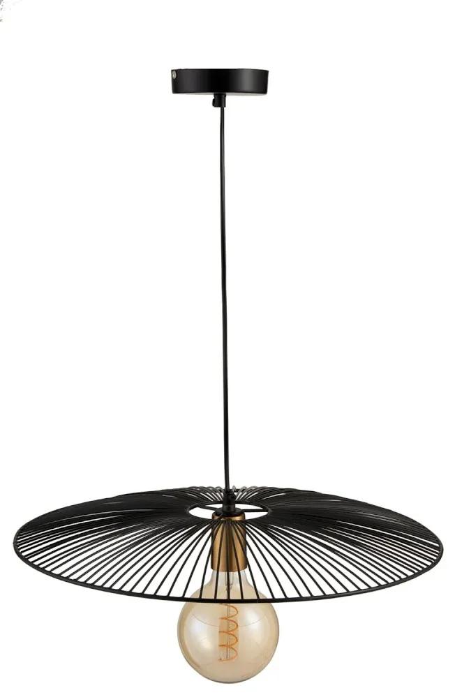 Čierne kovové stropné svetlo Line large - Ø 50 * 90 cm