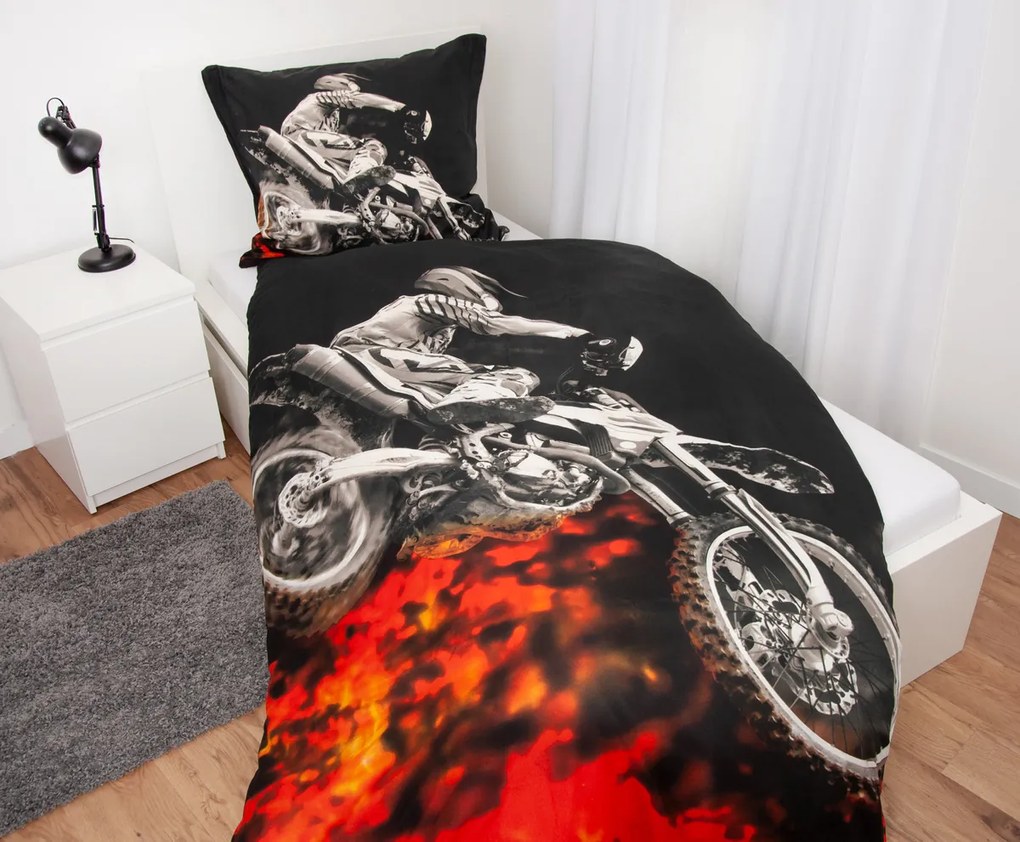 Herding bavlnená posteľná bielizeň Motorcycle, 135x 200 cm, 80 x 80 cm