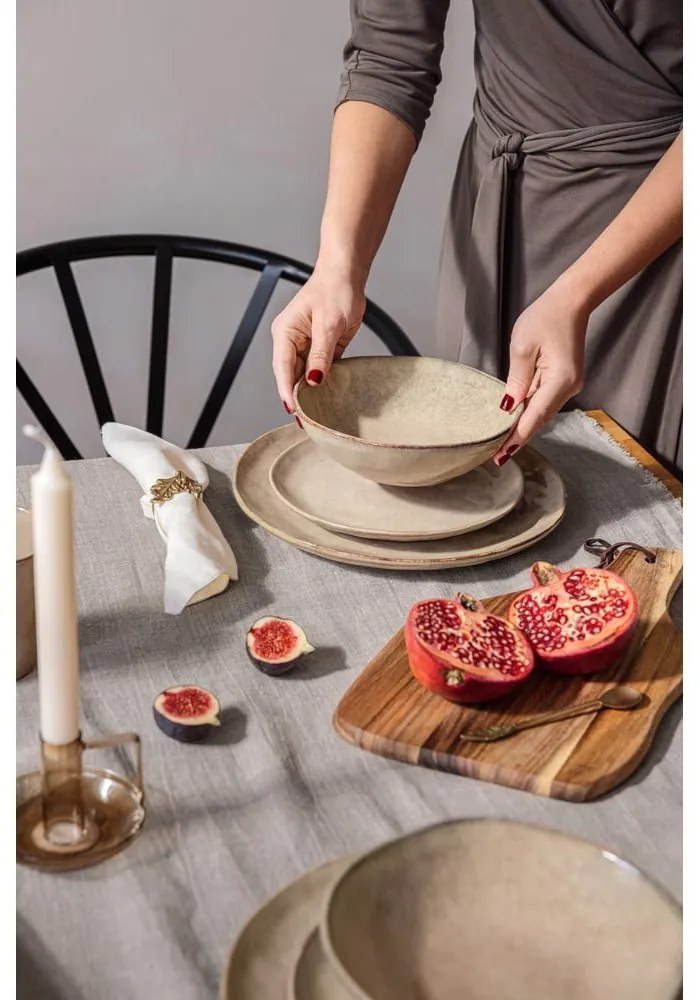 Béžová kameninová jedálenská súprava 16 ks Glosia - Bonami Selection