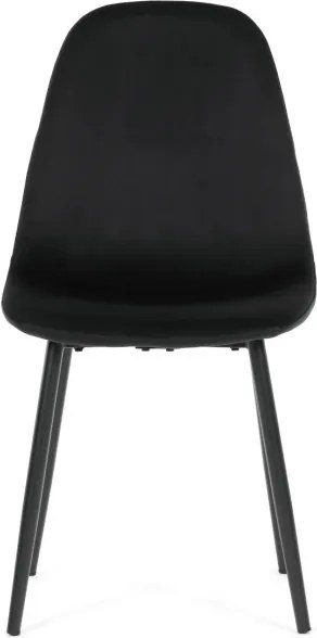 Jedálenská stolička zamatová, čierna CT-V2971 BK4